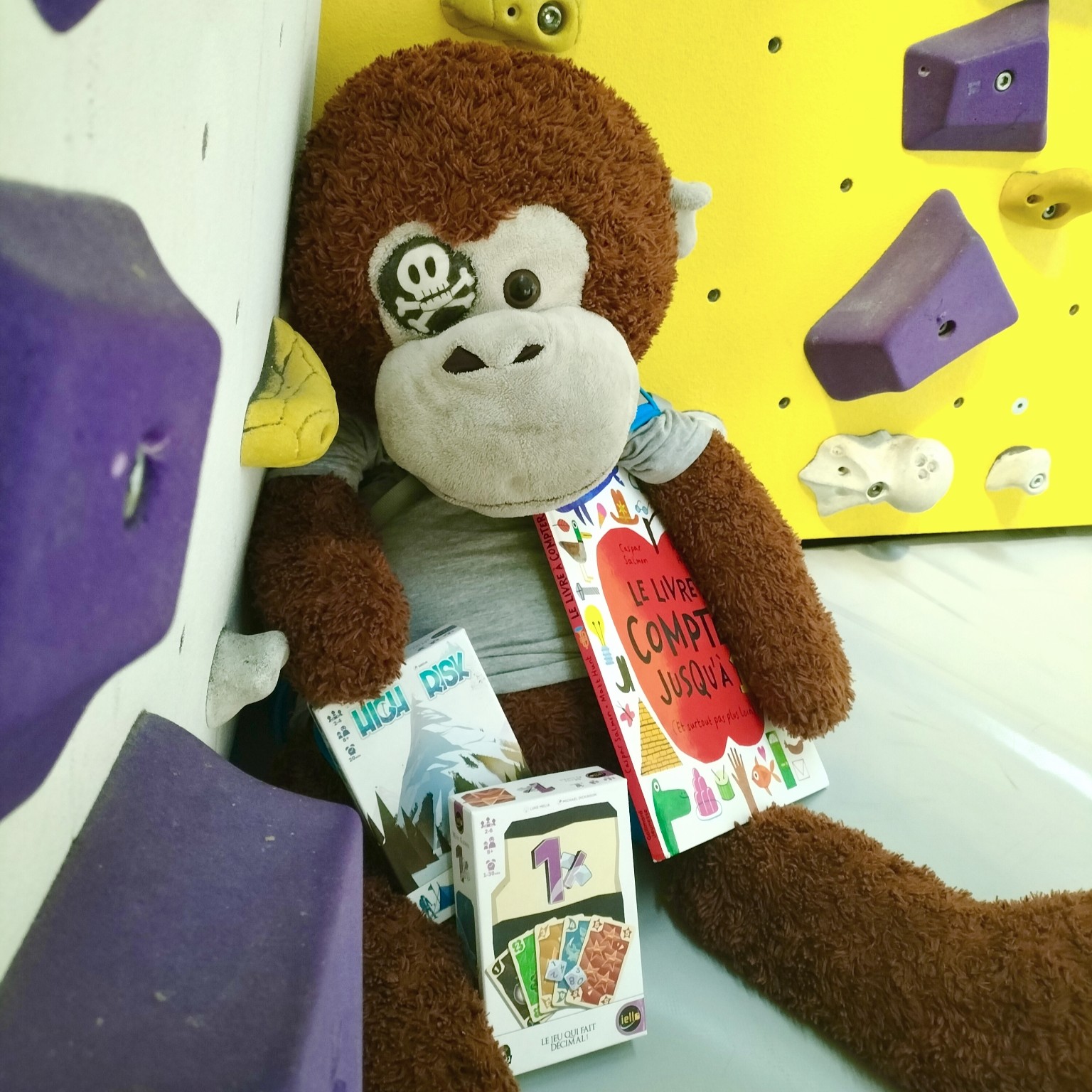 Peluche entouré de jeux